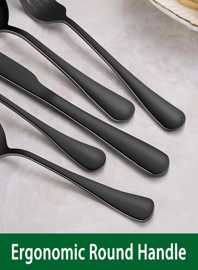DEHOV 30 PCs Flatware Sets,Black Stainless Steel Silverware Sets Service For 6 Person,Durable Cutlery Sets For Home,Party,Restaurant,Tableware Cutlery Sets - Image 5